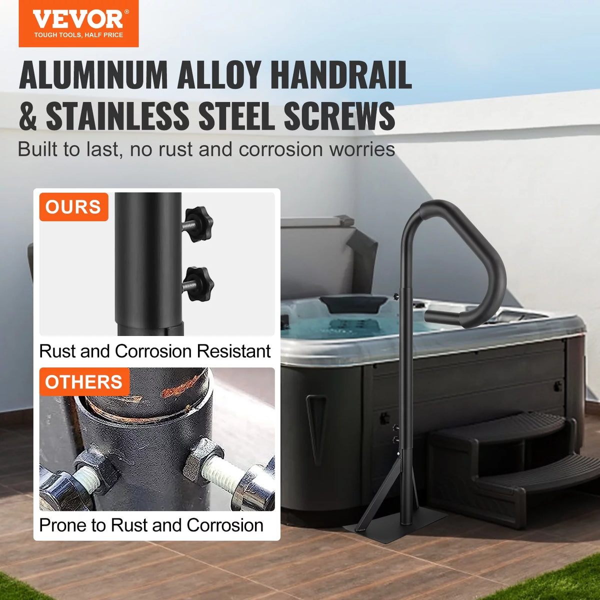 Hot Tub Handrail 360 Rotatable Adjustable Height K279228