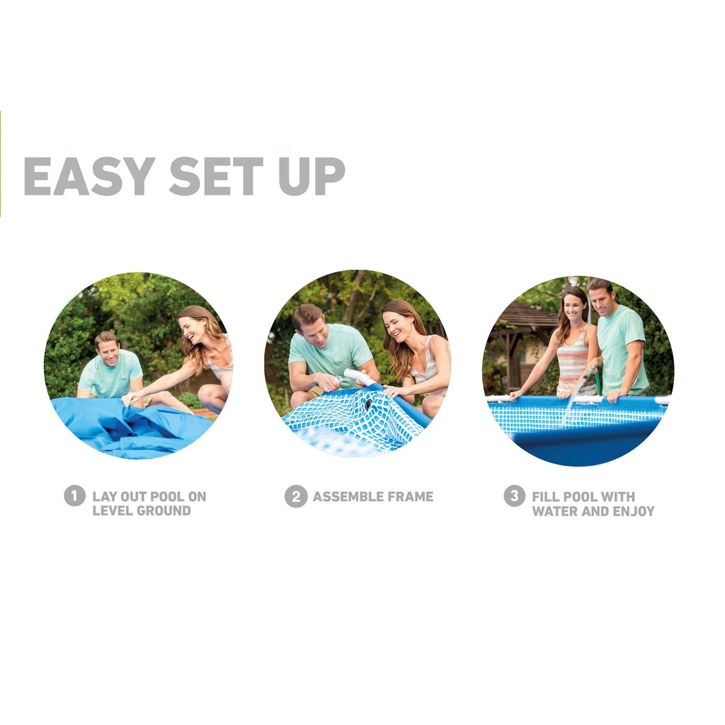 12' x 30" Metal Frame Above Ground Swimming Pool with Filter Pump V81117