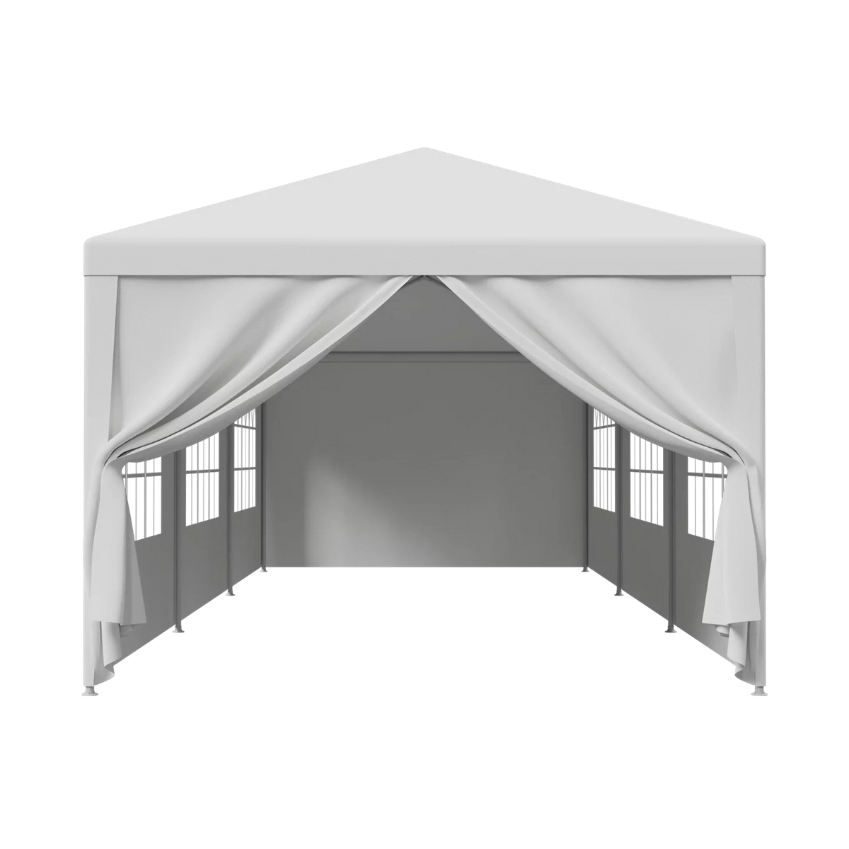 10'x30' White Outdoor Gazebo Canopy with 8 Removable Walls E603976