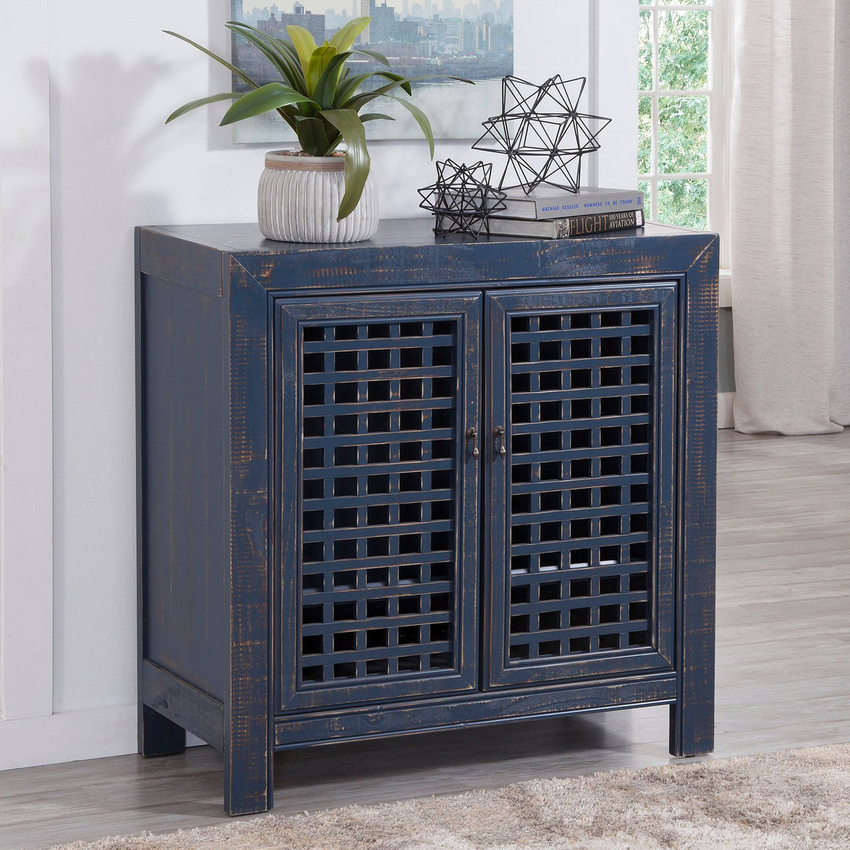Distressed Gray Accent Cabinet P271954