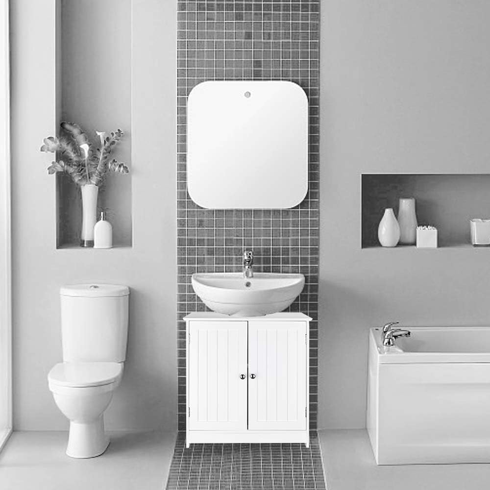 Free Standing Waterproof Wooden Bathroom Floor Cabinet with 2 Doors Q200