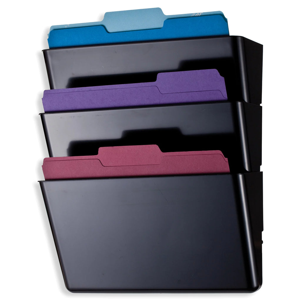 30% Recycled Letter Size Black Wall Files Pack Of 3 D852875
