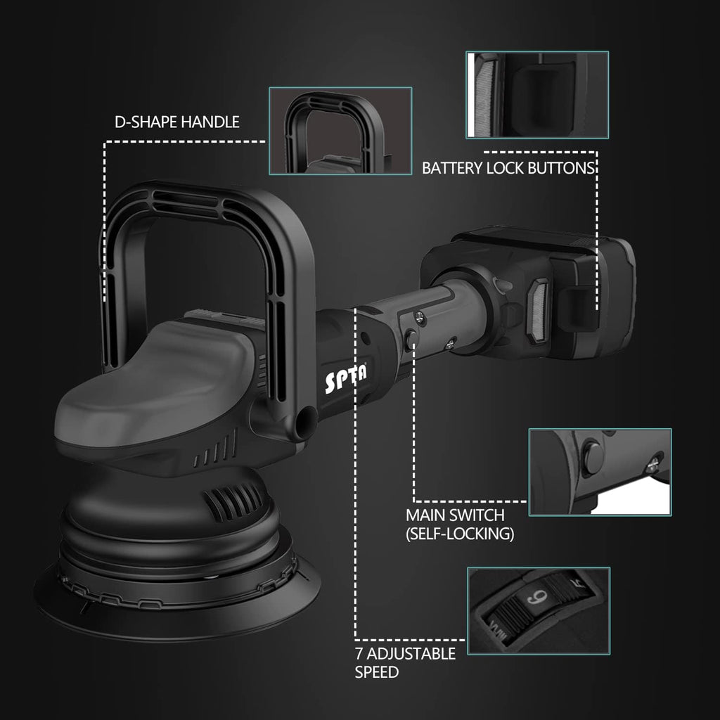 18V Cordless Car Polisher 15mm Orbit 7 Variable Speed U68225