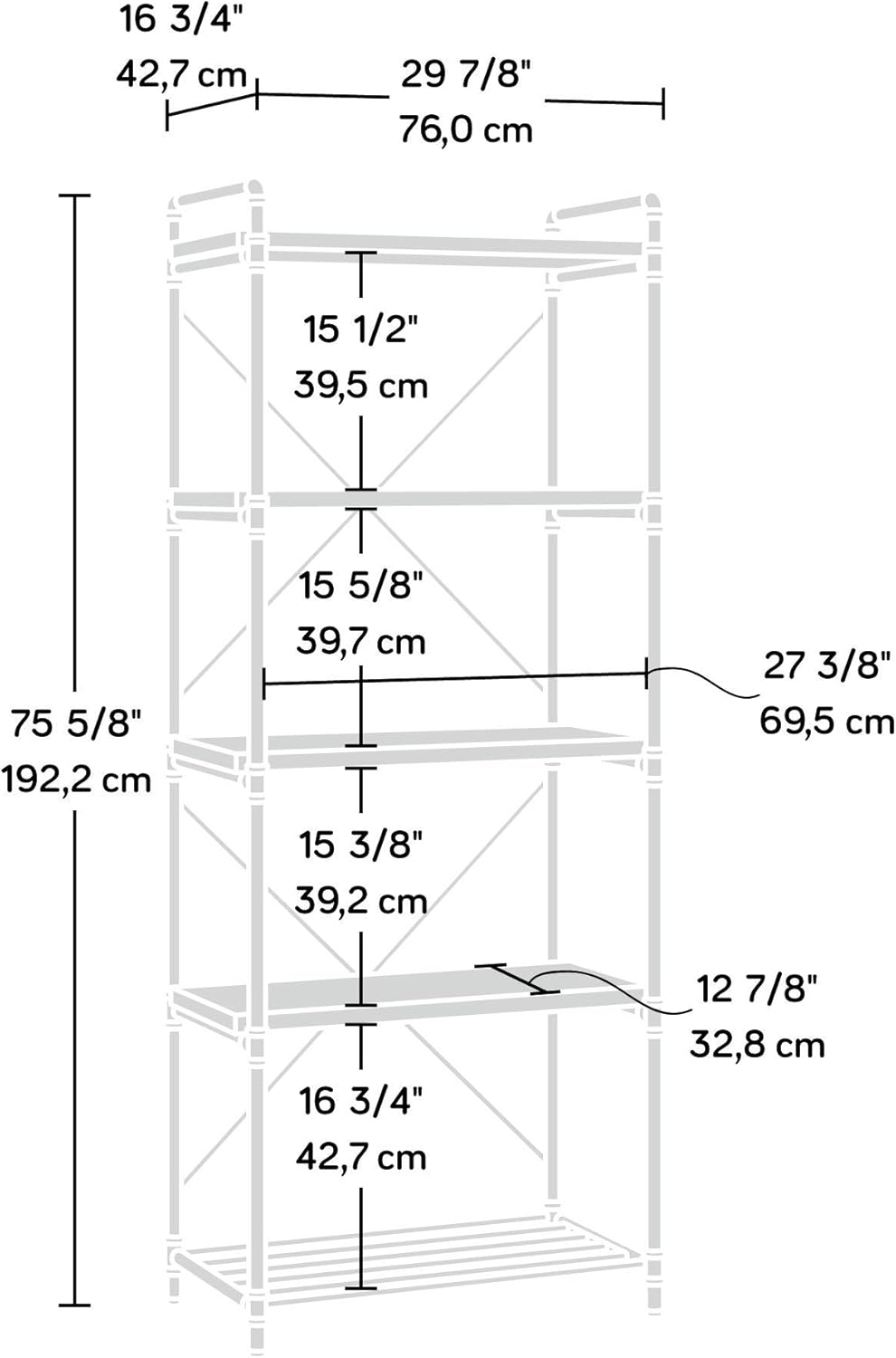 Checked Oak Bookcase B1122