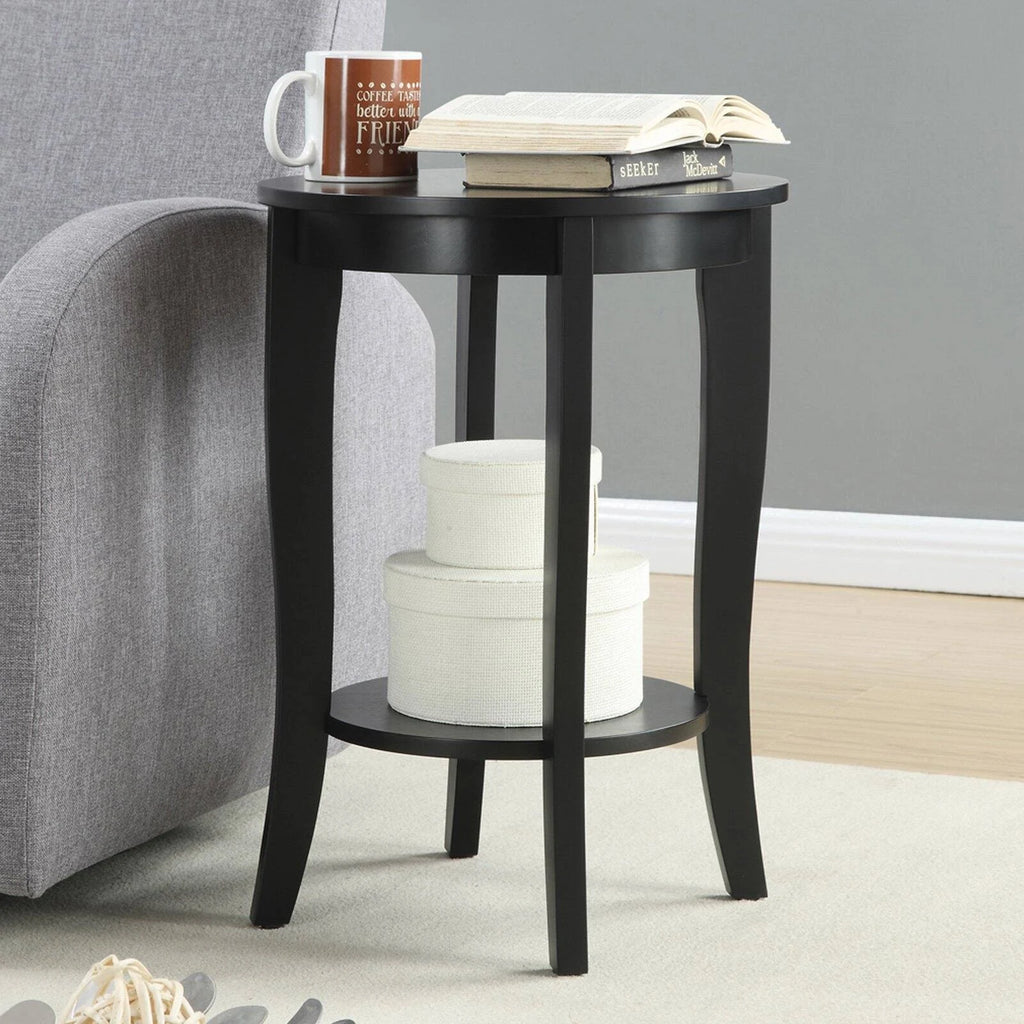 White Faux Marble Round End Table G870