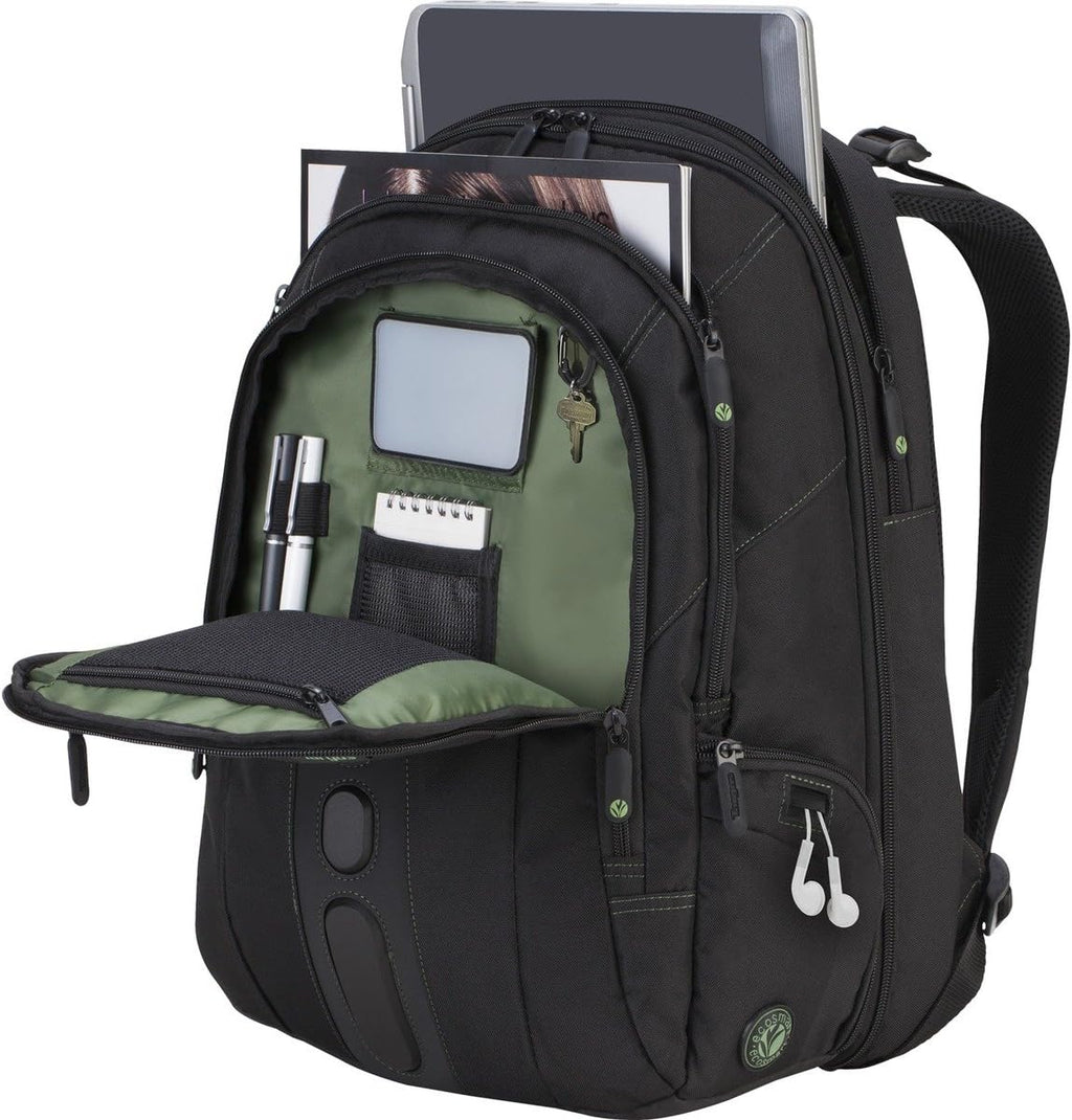 Black Travel Backpack with Removable Padded Slipcase for 17-Inch Laptop Y923299