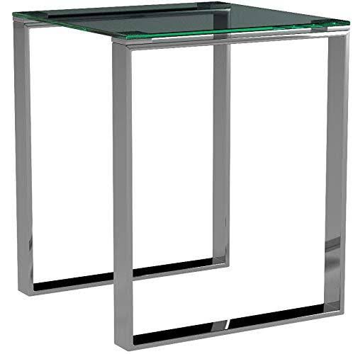 Chrome Square Glass End Table Z2892