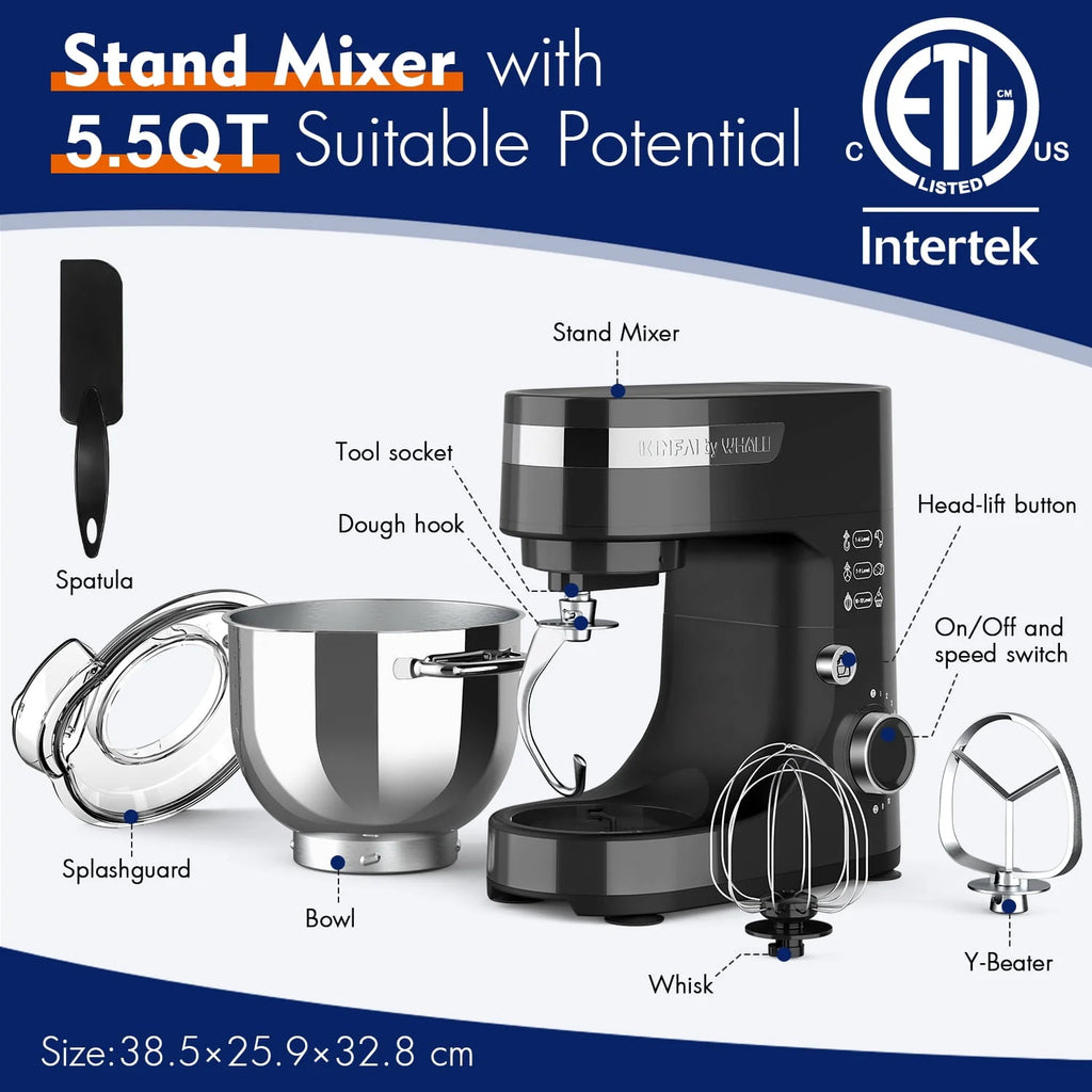 5.5Qt 12-Speed Tilt-Head Electric Kitchen Mixer with Stainless Steel Bowl H710827
