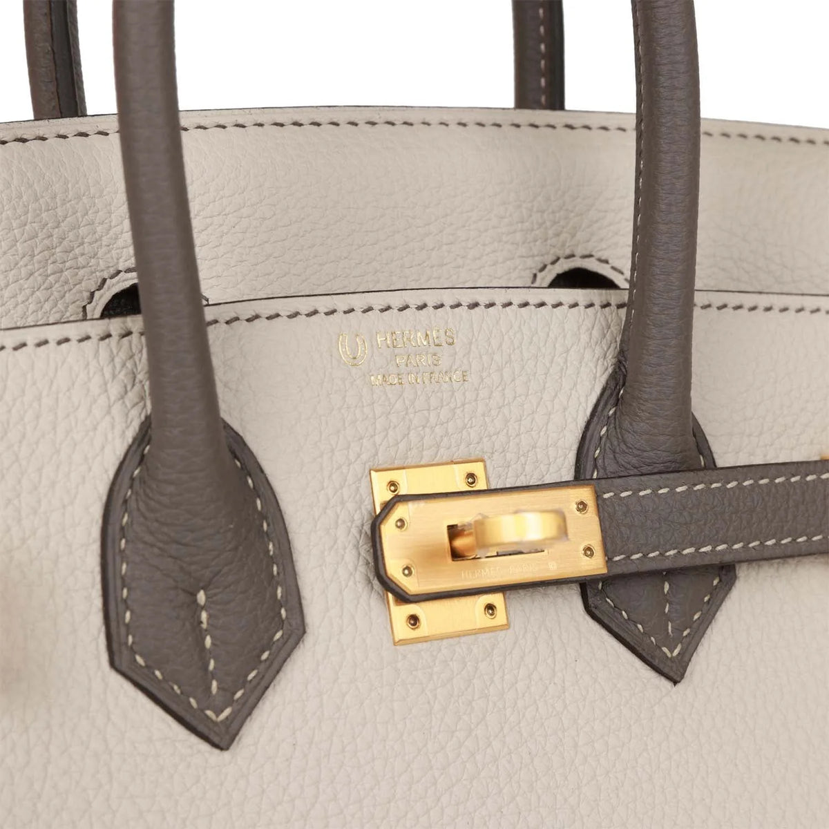 Beton and Etain Togo Leather Handbag X383312