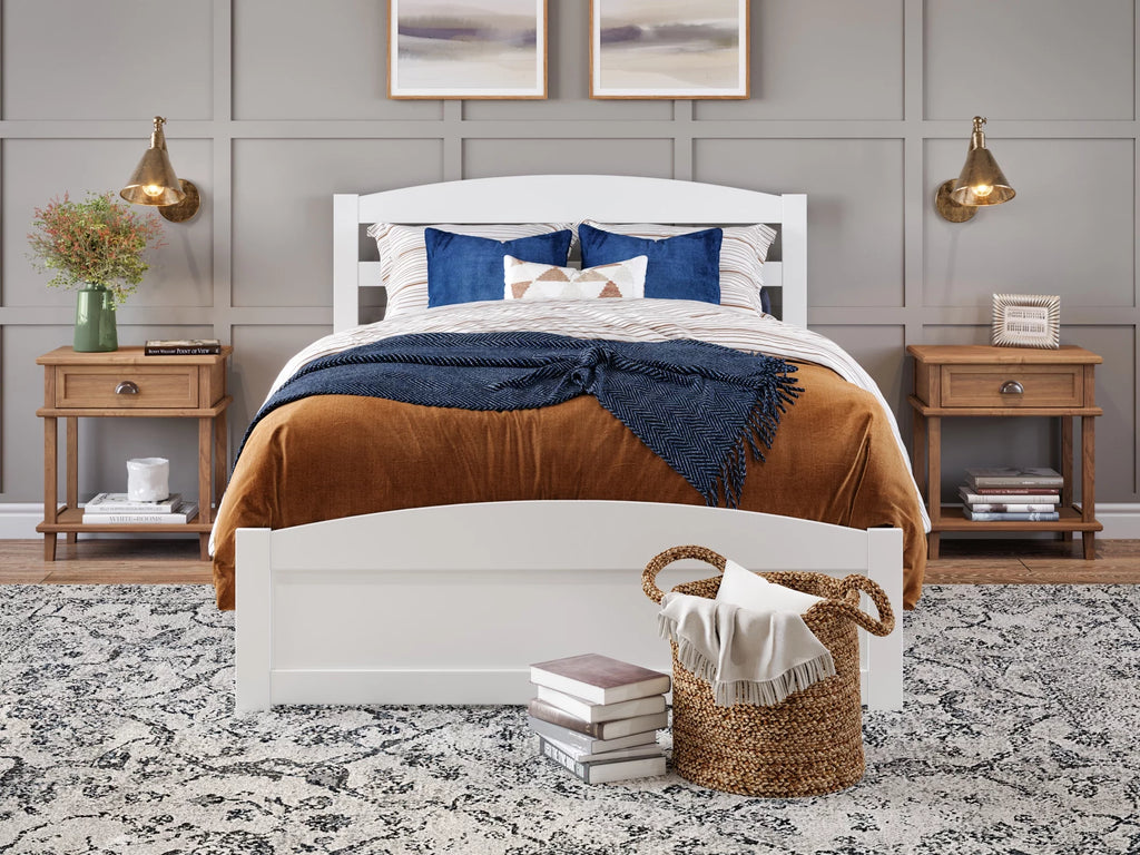 Queen Wood Platform Bed Frame with Headboard and Footboard V634960