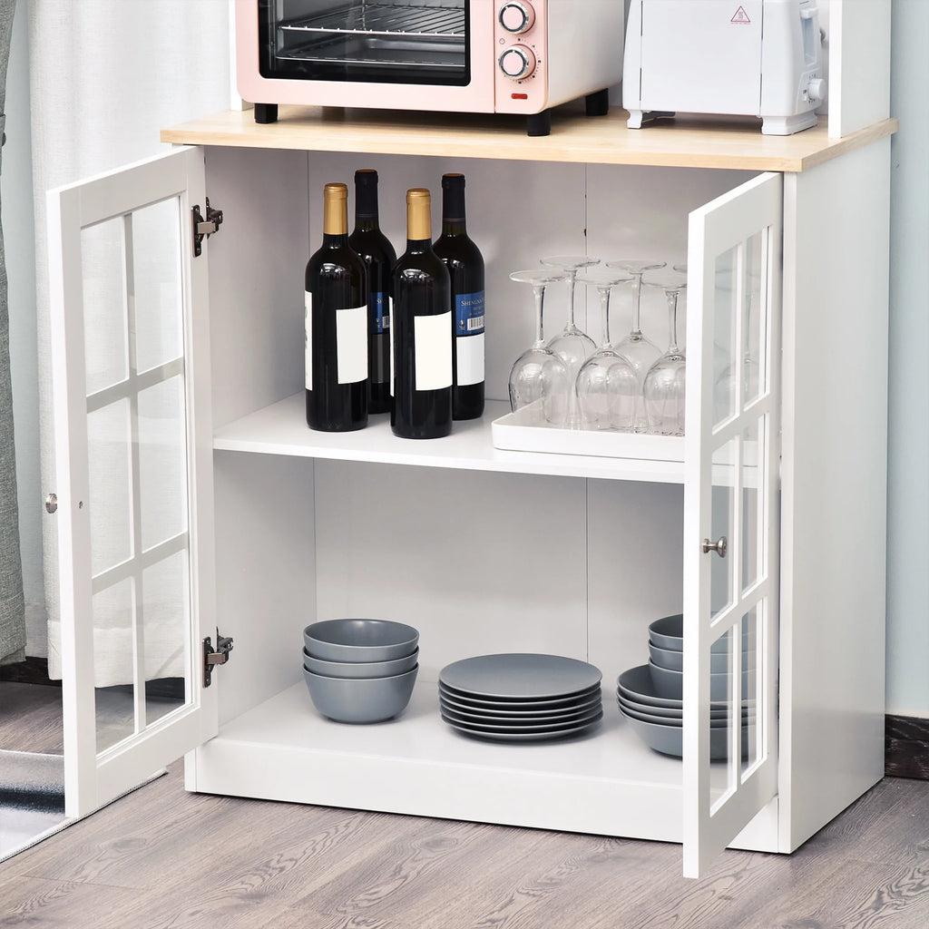 White Kitchen Buffet with Hutch N334285