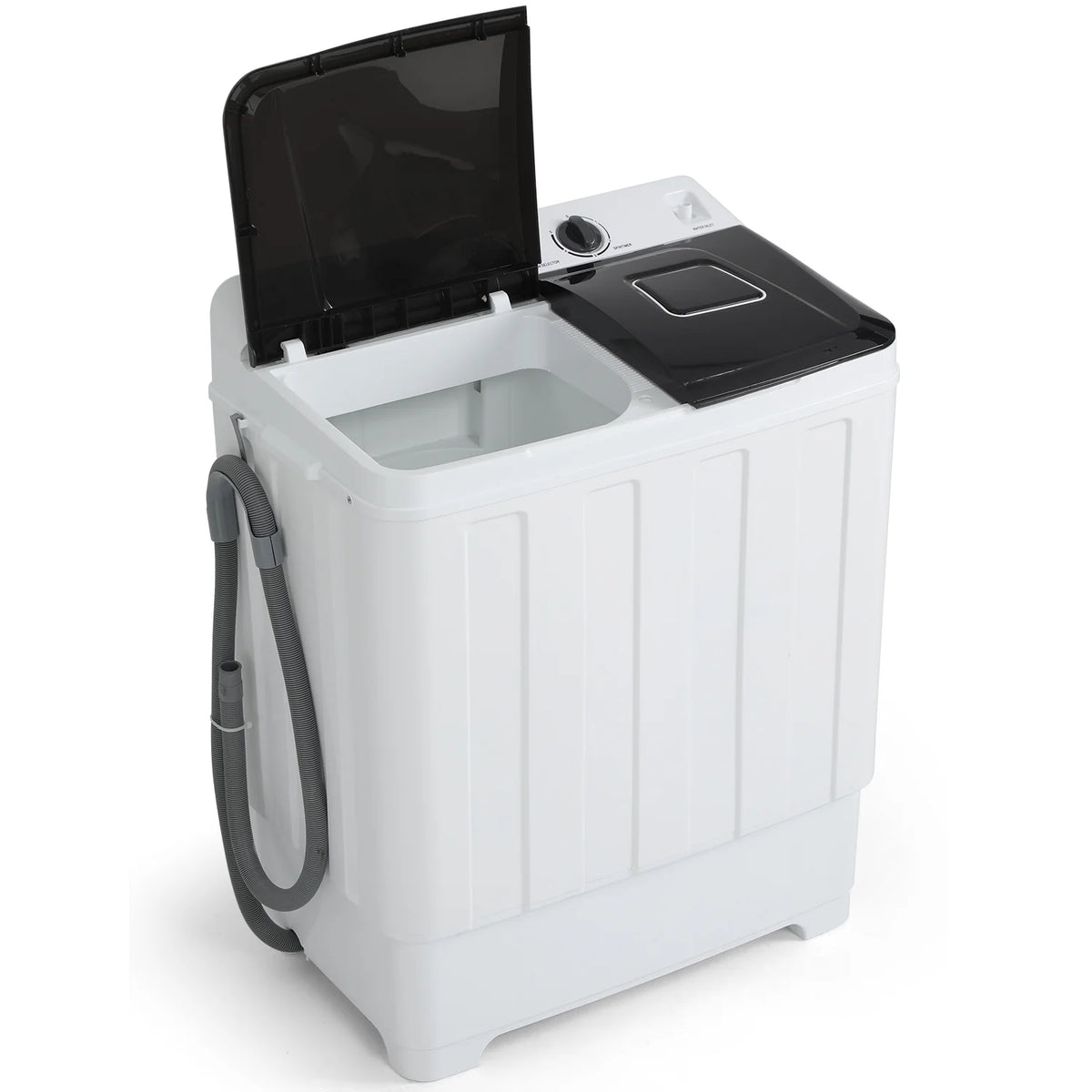 Portable 30LBS Twin Tub Mini Compact Laundry Washer Spinner Combo White Gray S15363