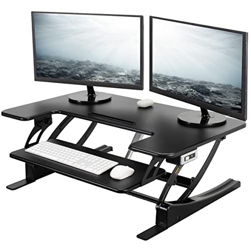 36 inch Electric Height Adjustable Stand Up Desk Converter Black C1496