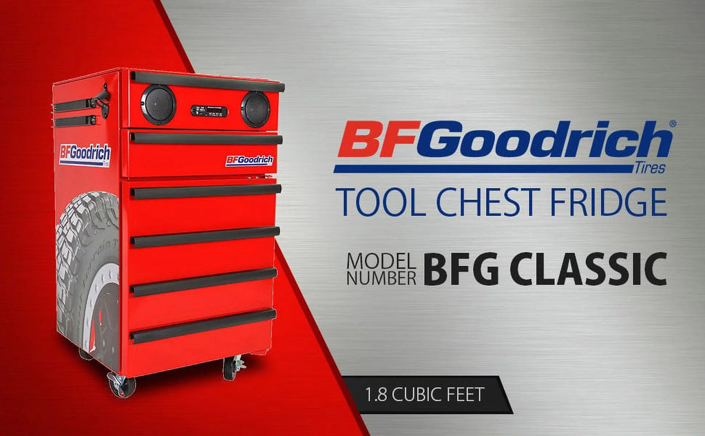 1.8 Cu ft Tool Chest Fridge with Wheels and Speakers J311