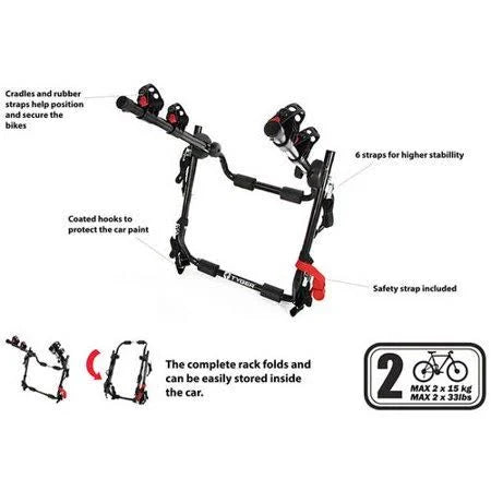 Black 2-Bike Trunk Mount Bicycle Carrier K6299