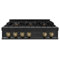 36 Inch Gas Rangetop in Black Stainless Steel W9944