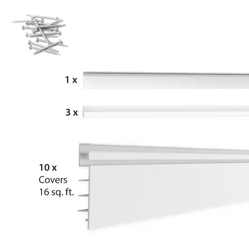 PVC Slatwall 4 ft. x 4 ft. White C478