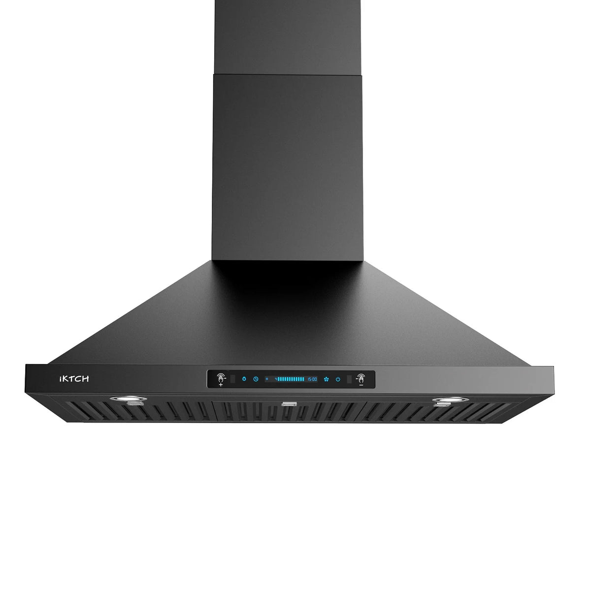 30 inch Black Wall Mount Range Hood with Stainless Steel Vent Hood L554