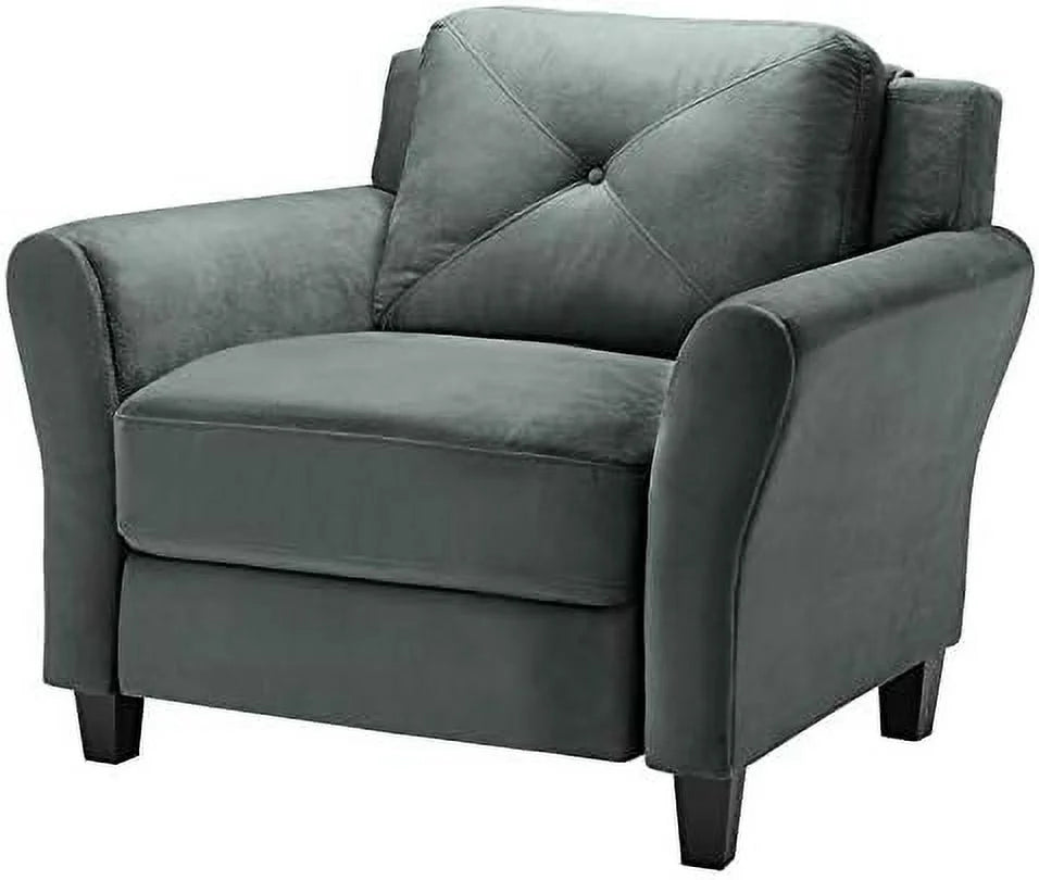 Dark Gray Microfiber Accent Armchair V774728