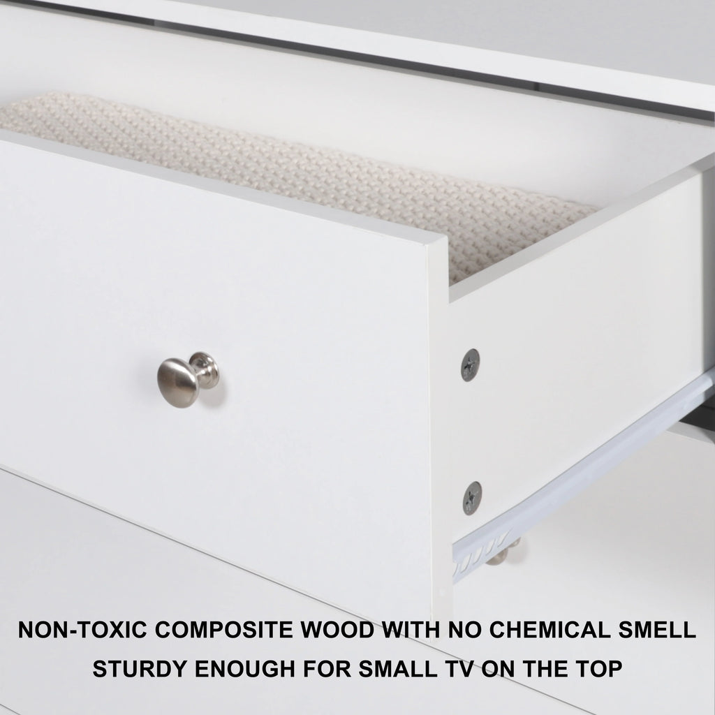 White 5 Drawer Dresser D503220