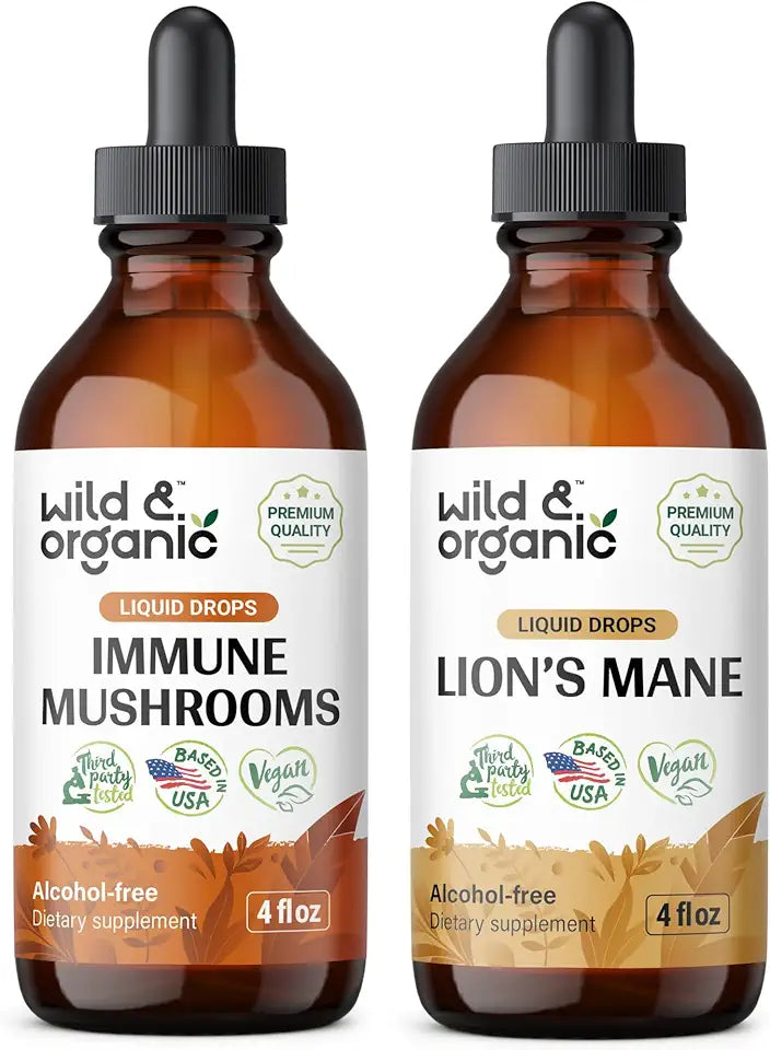 Immune Mushroom Tincture 4 fl oz & Lion's Mane Tincture 4 fl oz A79098