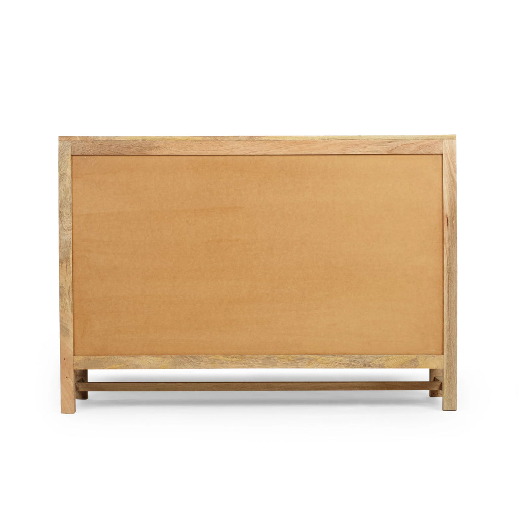 2 Door Mango Wood Cabinet with Wicker Caning W524583
