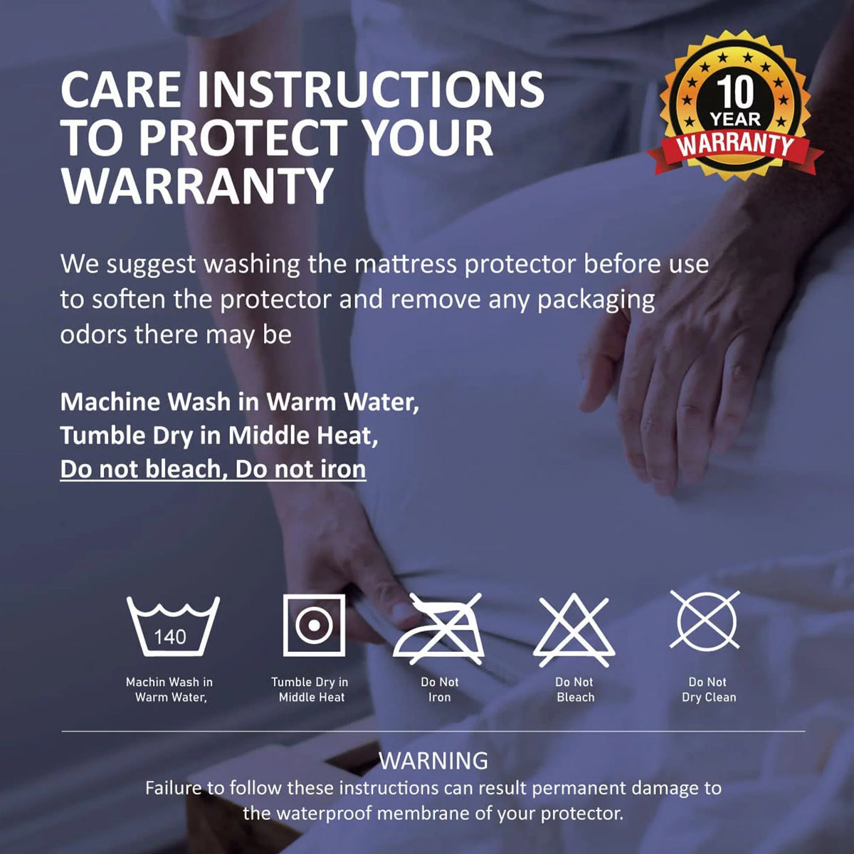 Cotton Terry Mattress Protector Twin XL Size C521