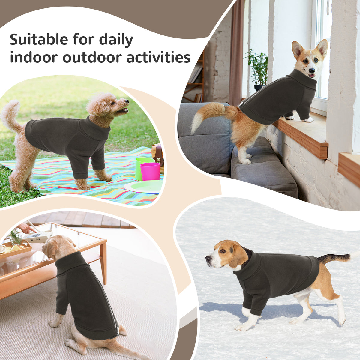 Dog Sweatshirt with Back Zipper Q18792