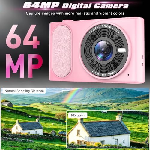 4K UHD 64MP Compact Digital Point and Shoot Camera with 32GB Card Z17921