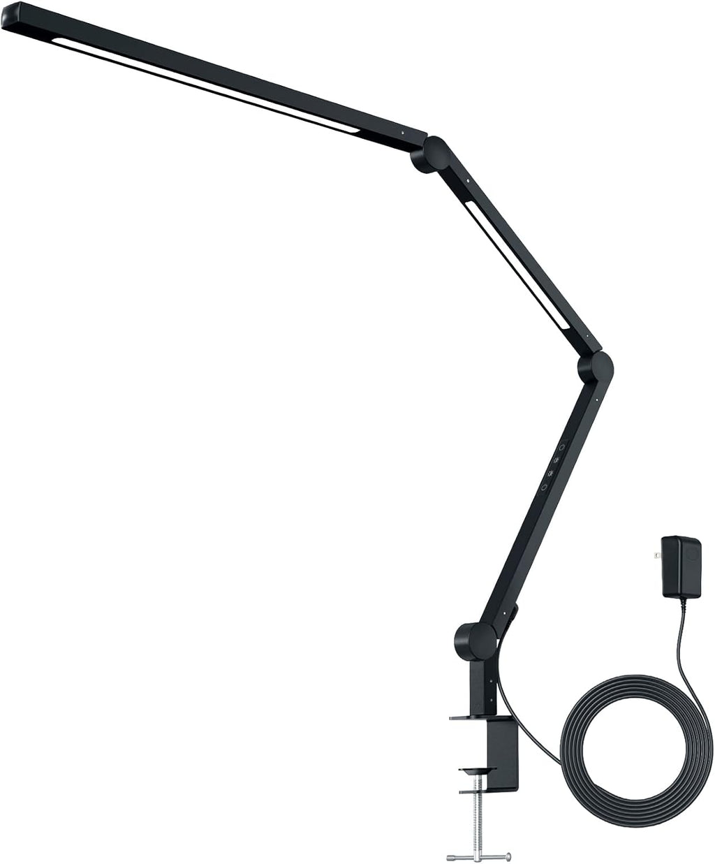 LED Desk Lamp with Clamp, Dimmable 4 Color Modes & 4 Brightness, Eye-Caring Clip-on Lamp J8607