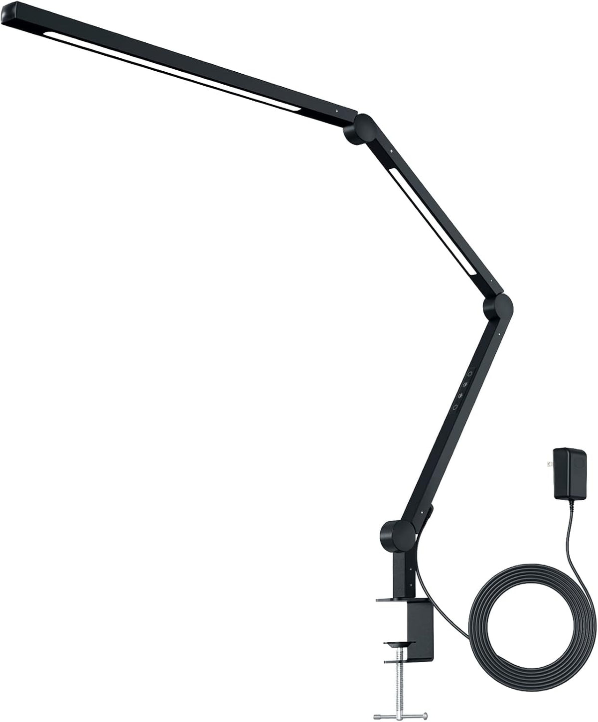 LED Desk Lamp with Clamp, Dimmable 4 Color Modes & 4 Brightness, Eye-Caring Clip-on Lamp J8607