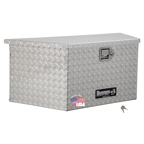 Aluminum Trailer Tongue Box, 18.3 x 16.1 x 33.4 Inch, Silver Diamond Tread W75099