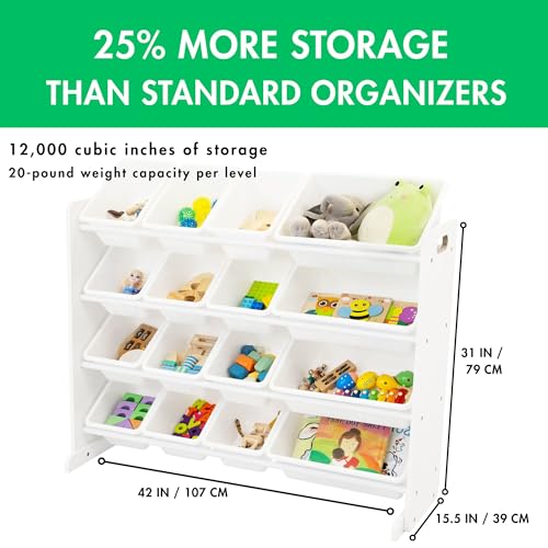 16 Removable Bins Grey White Toy Storage Organizer H190043