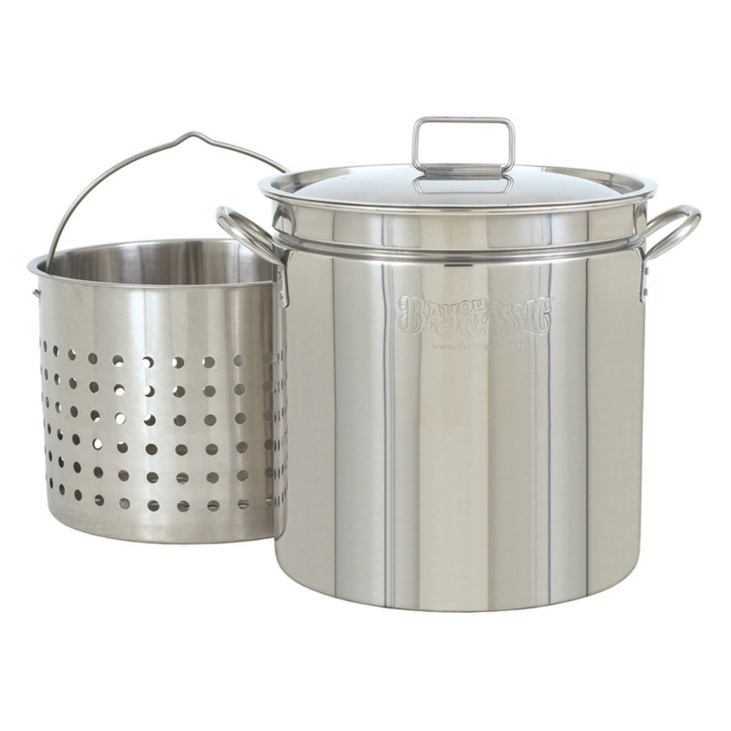 36 Quart Stainless Steel Stockpot with Lid & Basket F9107