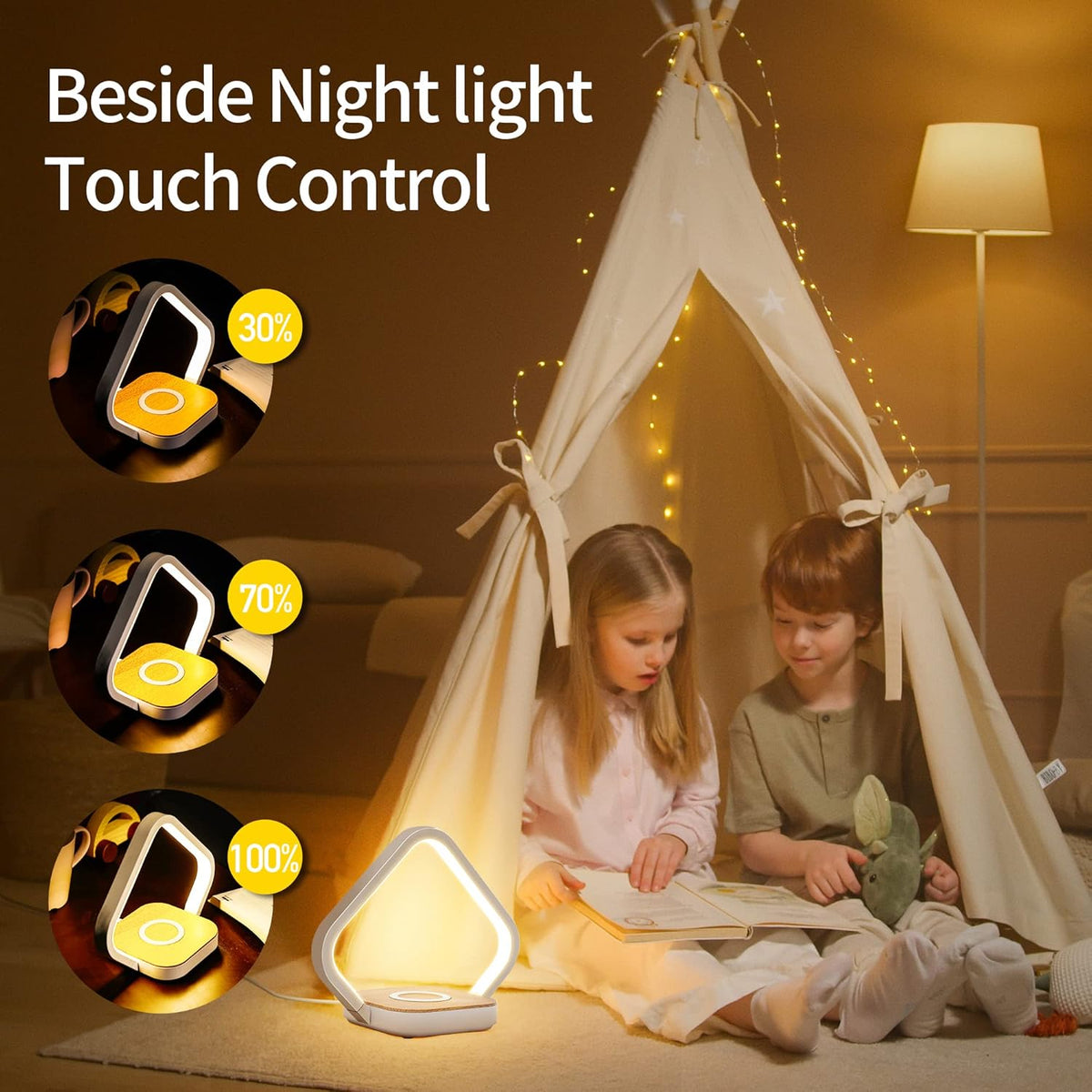 LED Bedside Lamp with Wireless Charger G766
