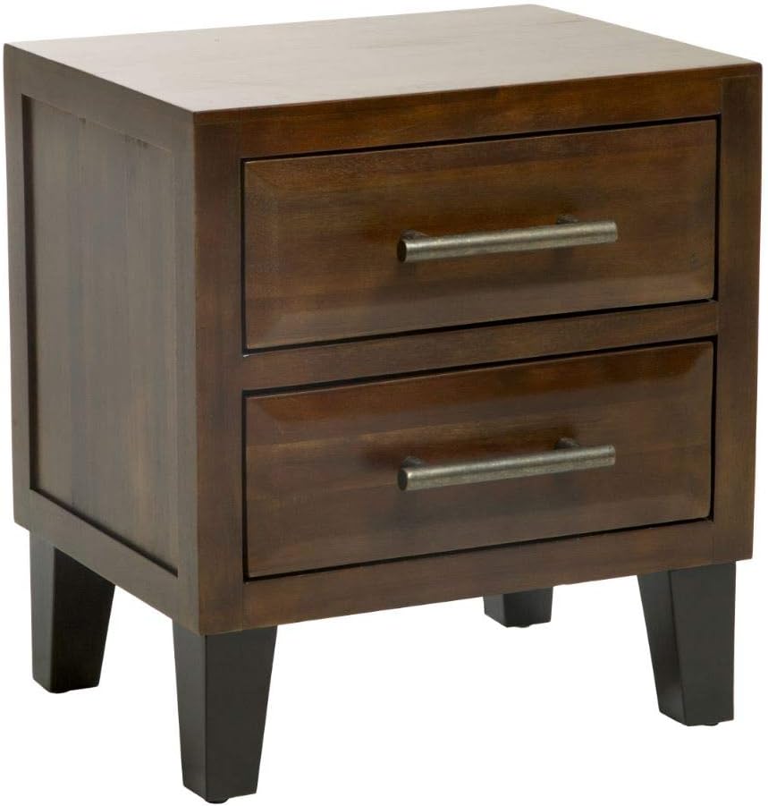 Acacia Wood Two Drawer Night Stand R376
