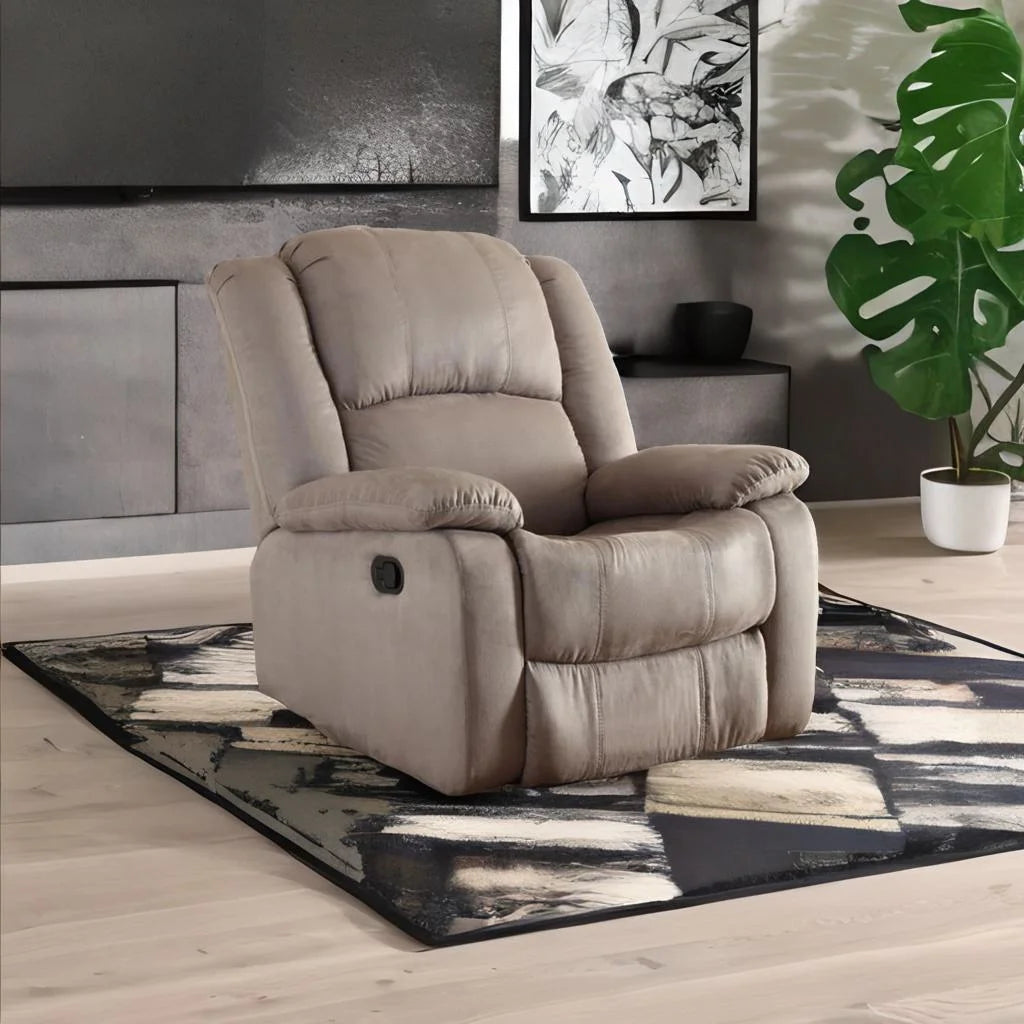Gray Microfiber Recliner A1915