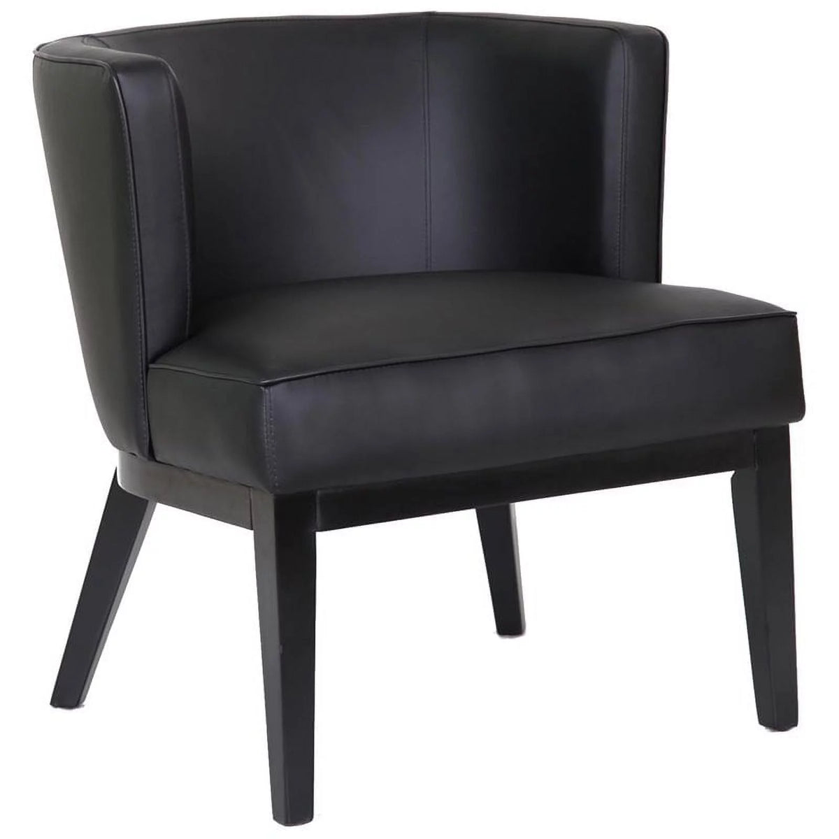 Black Faux Leather Reception Chair U68760