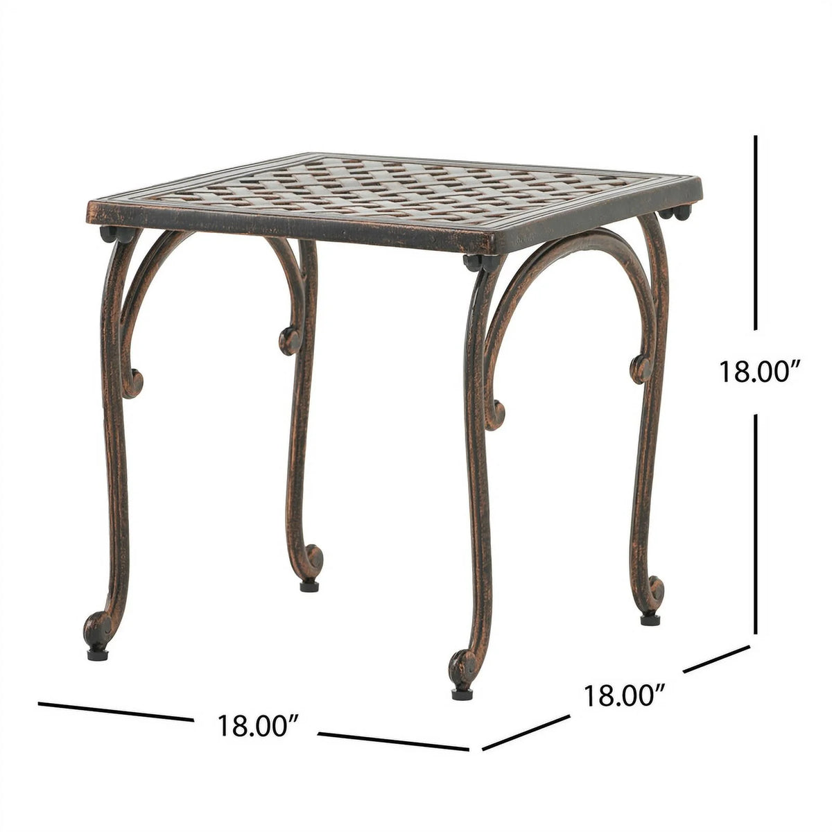 Shiny Copper Aluminum Side Tables Set of 2 P608336