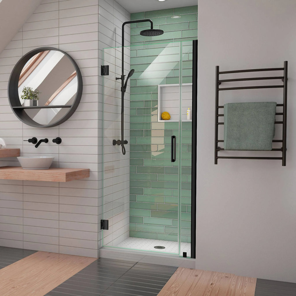 Satin Black Frameless Hinged Shower Door K5027