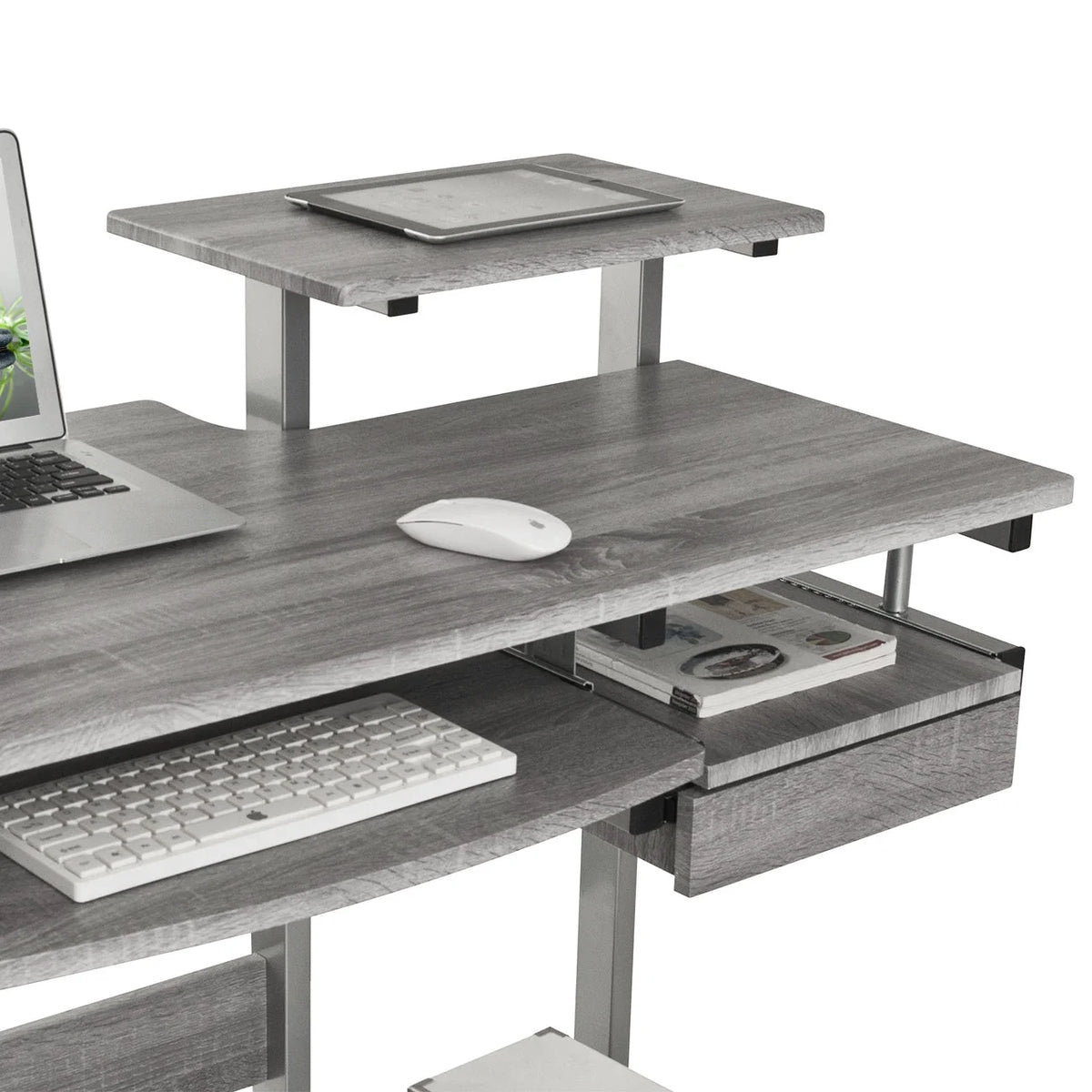 Grey Computer Workstation Desk Q116118