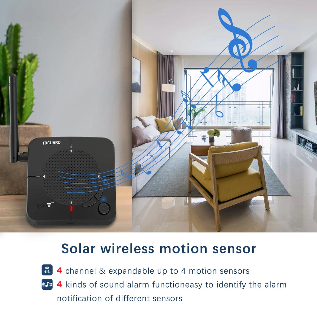 Solar Driveway Alarm Wireless Weatherproof Long Range Motion Sensor Alarm S881