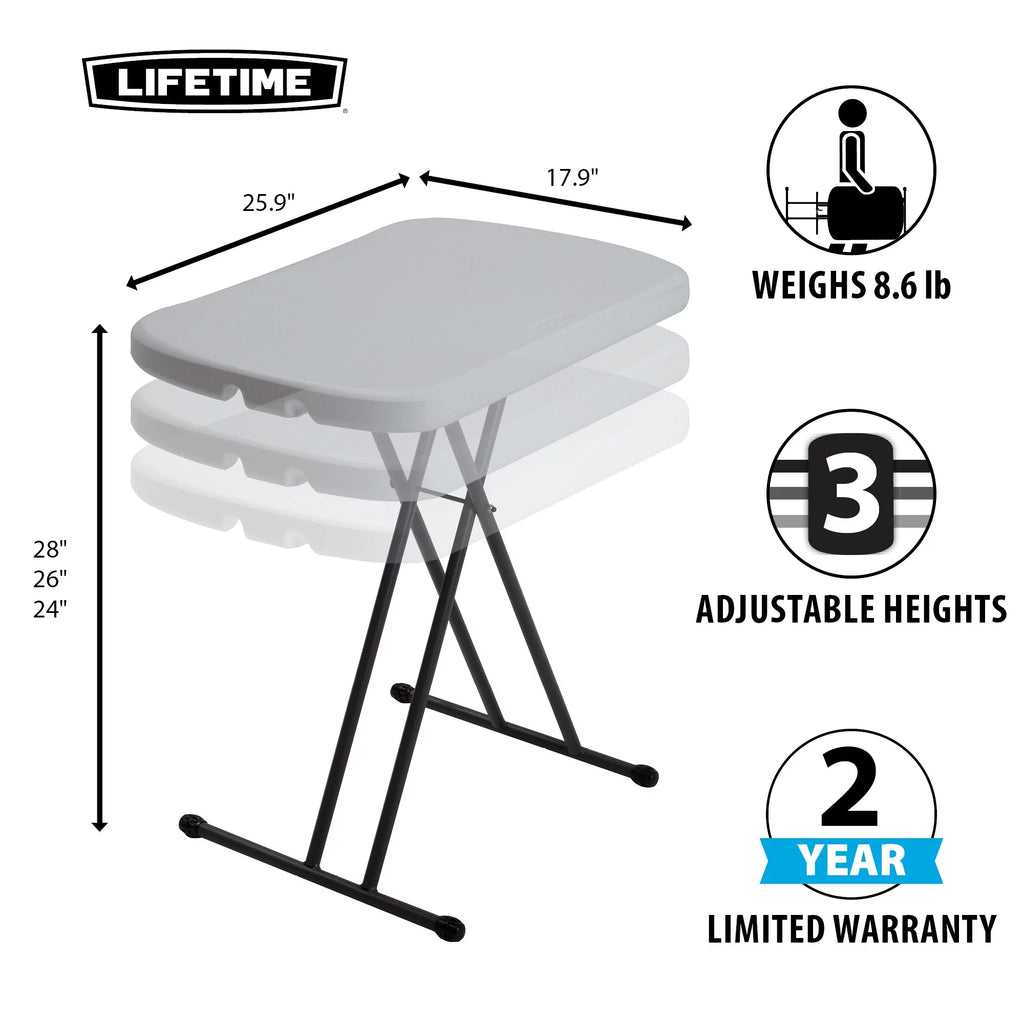 26 inch Rectangle White Granite Table V920039