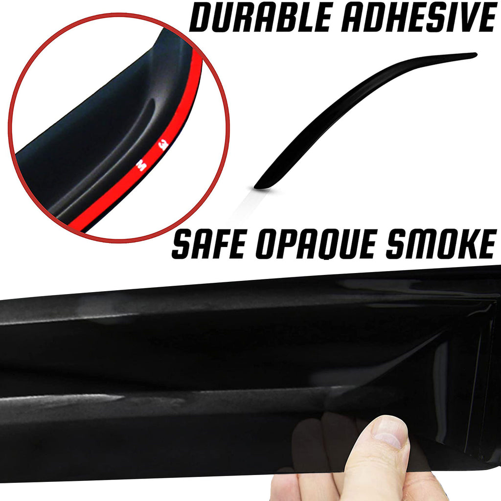 Dark Smoke Acrylic Side Window Deflector Strip, Set of 4 G575