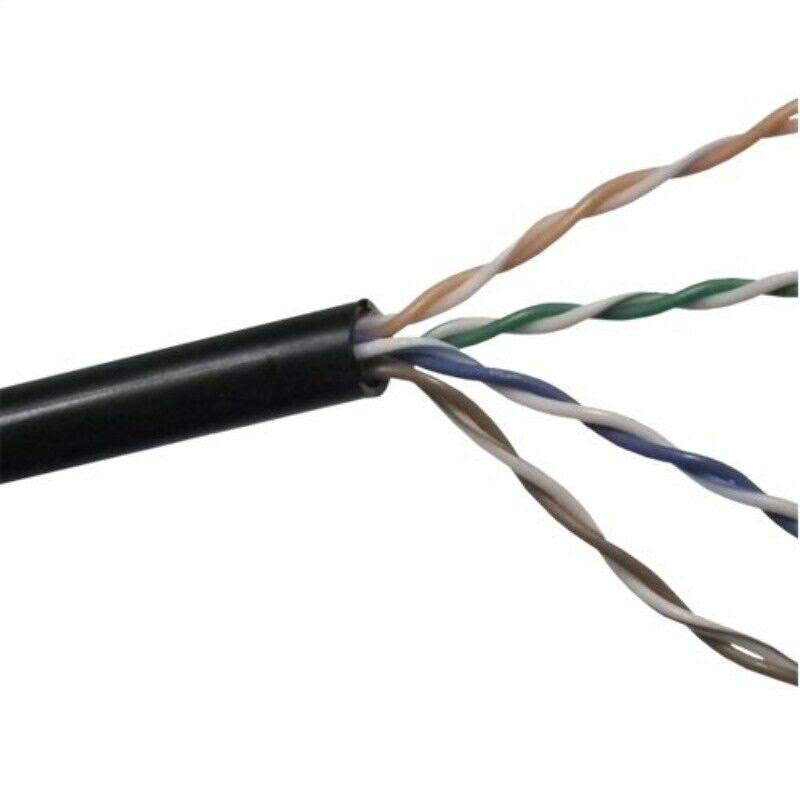 1000ft Black Cat5e UTP Solid Copper 24AWG LAN Ethernet Cable W71320