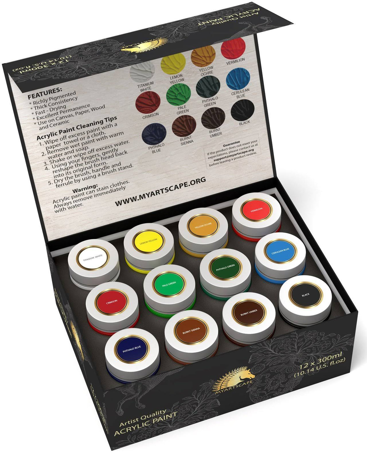 12 x 300ml Heavy Body Acrylic Paint Set M241073