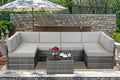 7-Piece PE Rattan Wicker Outdoor Sectional Sofa Set D951283