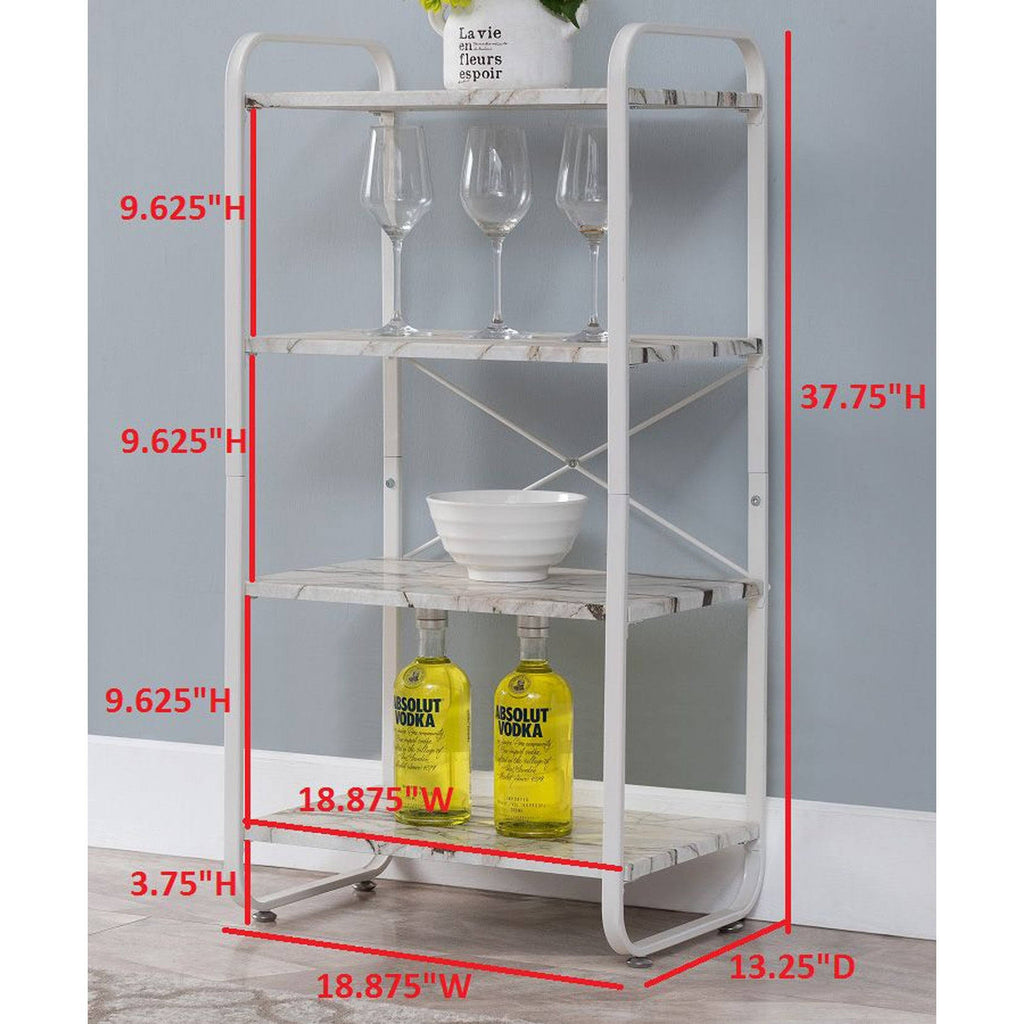 White 4 Tier Freestanding Kitchen Bakers Rack L16451