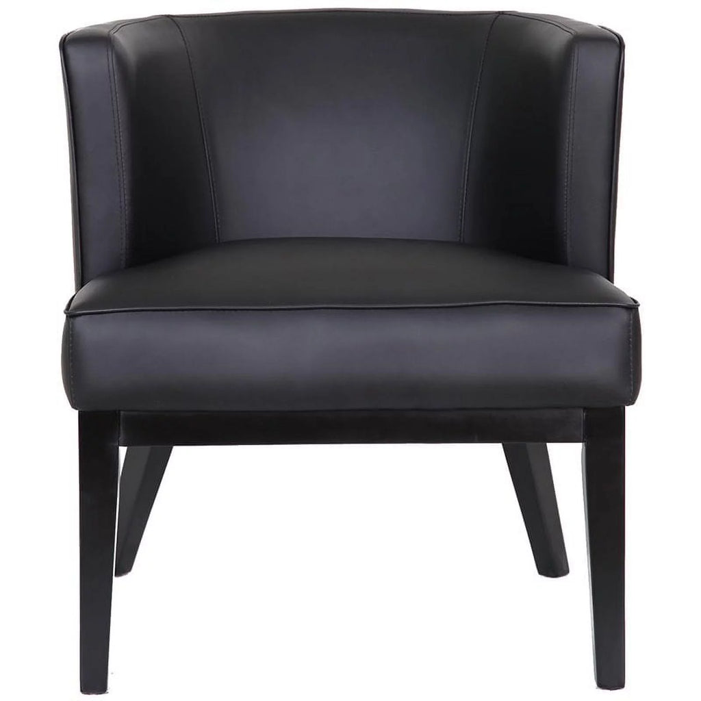 Black Faux Leather Reception Chair U68760