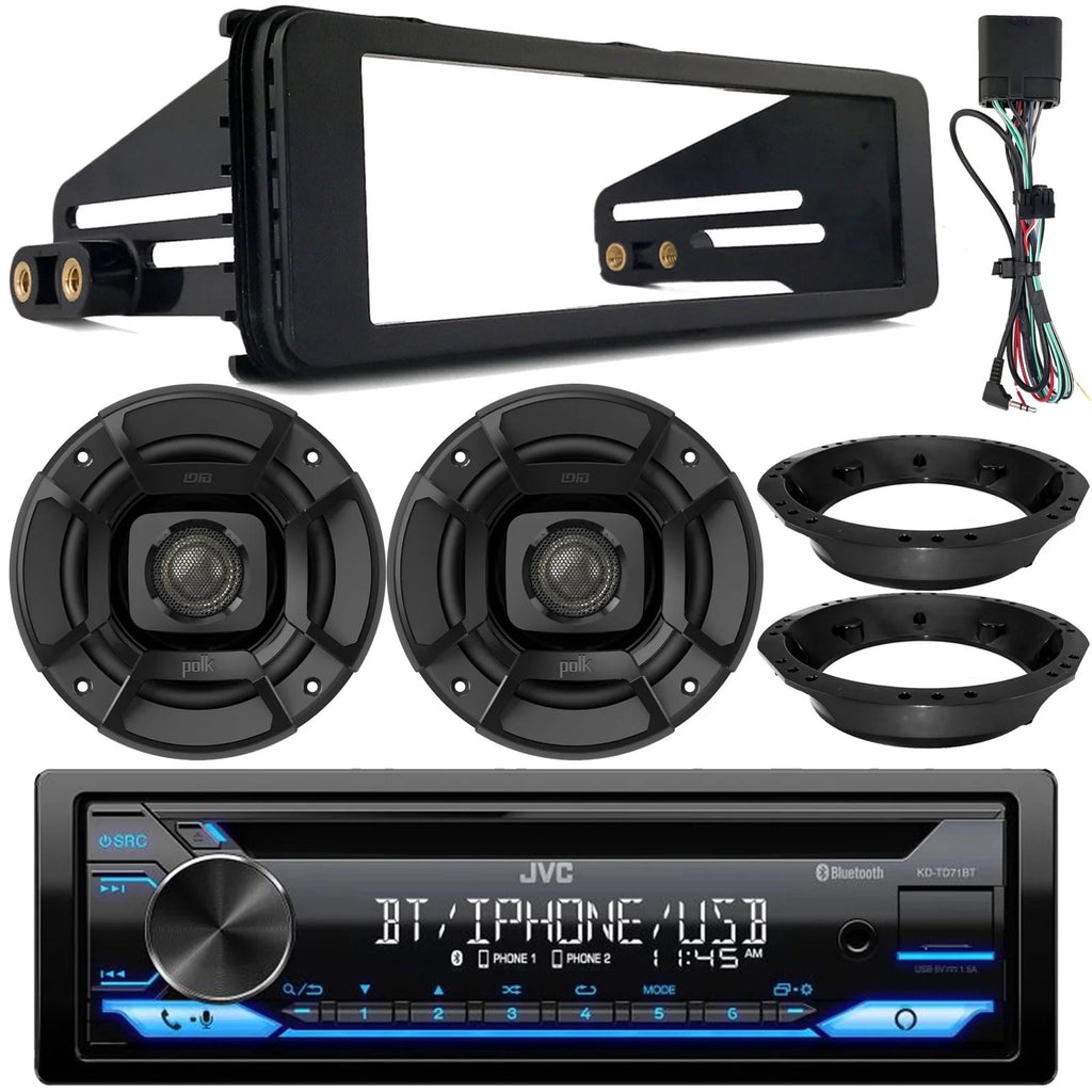 Single DIN Bluetooth CD Receiver with 6.5 Speakers and Install Kit U26179